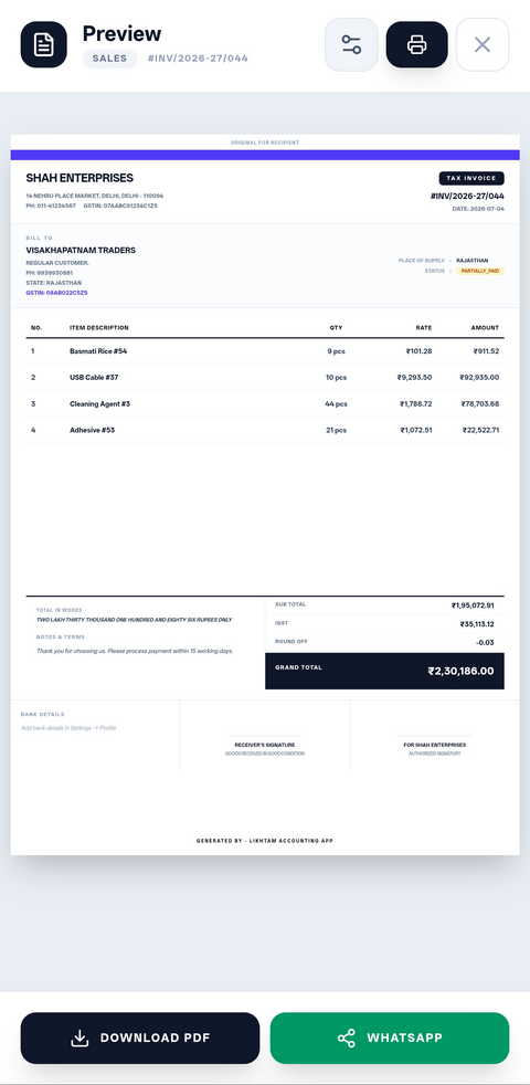 Likhtam Elegant invoice design