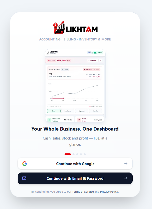 Likhtam Sign in from a Windows desktop app or any browser screen